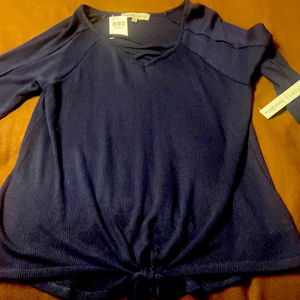 Long sleeve waffle shirt